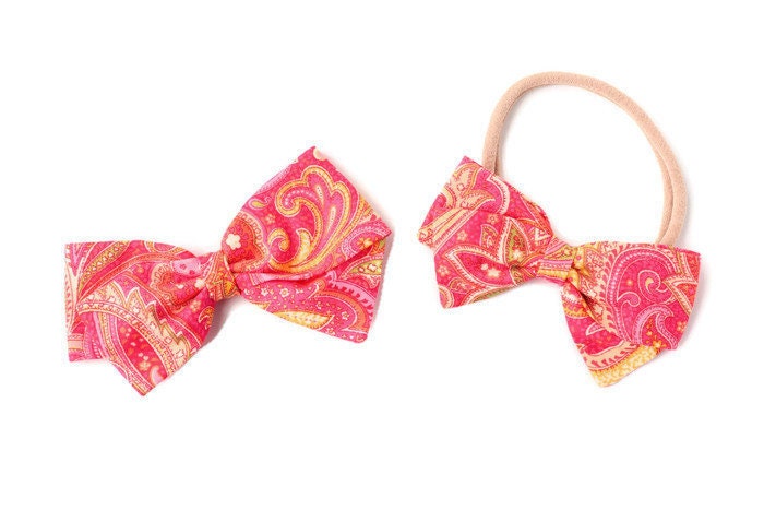 Nylon Hair tie Pink Hair Bow