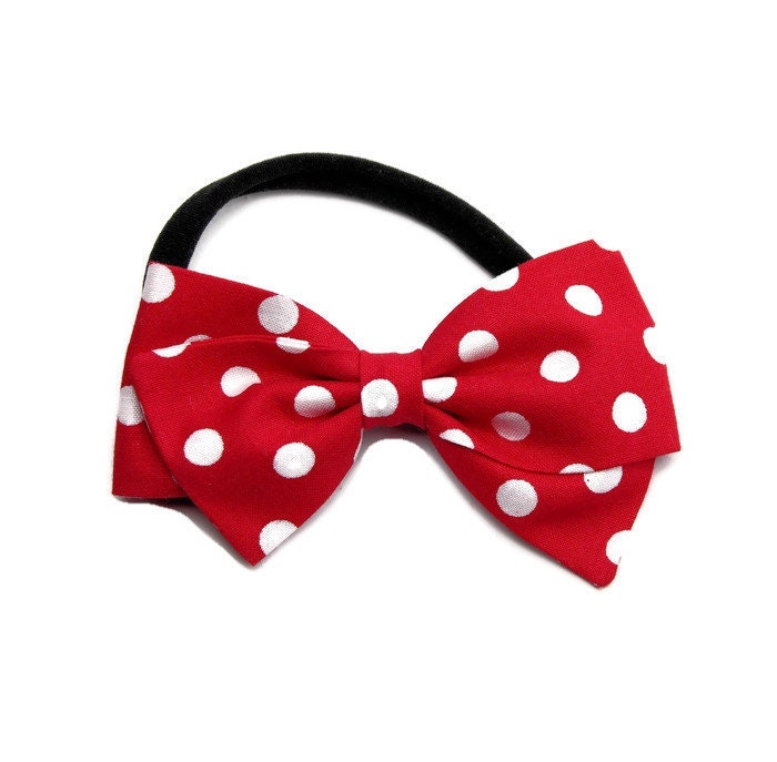 Minnie Mouse Hair Bow - Red Disneyland Hair Bow - Red Hair bows for girls