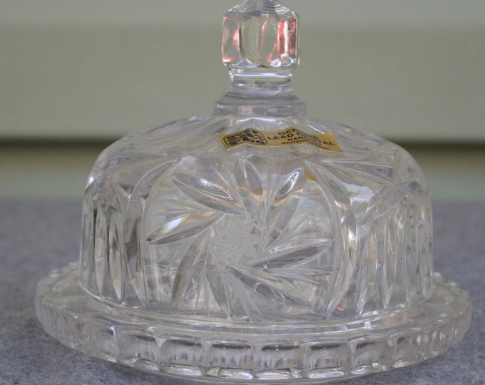 Lead Crystal West Germany Butter Dish Etsy