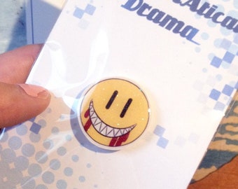 Dramatical Drama! Smiley Face handmade pin