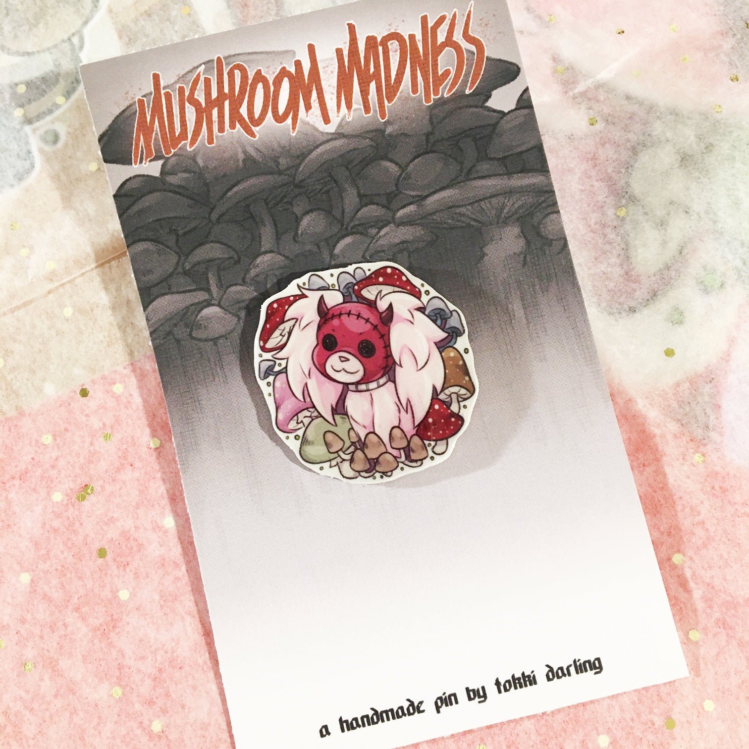 MUSHROOM MADNESS - Kikurage handmade pin