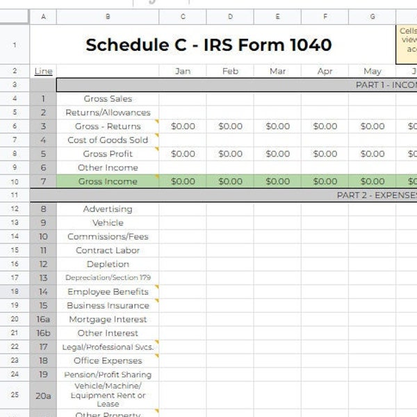 Tax Excel Template Etsy