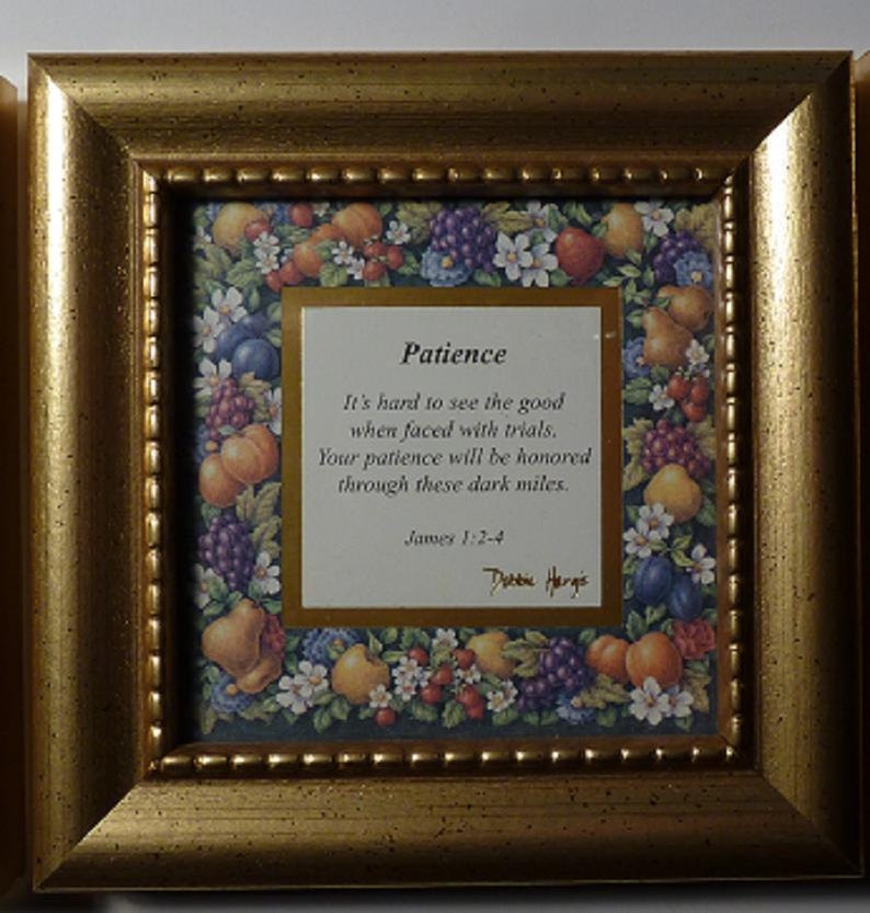 Patience Goodness and Gentleness 3 Set of Three - All Different Heartfelt Collection Inspiration Picture Frames