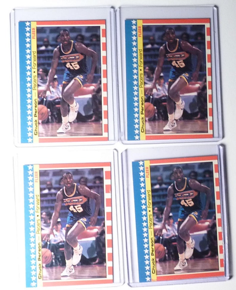 No Chuck Person Lot of Four 1987 Fleer Sticker Basketball Cards 10 of 11
