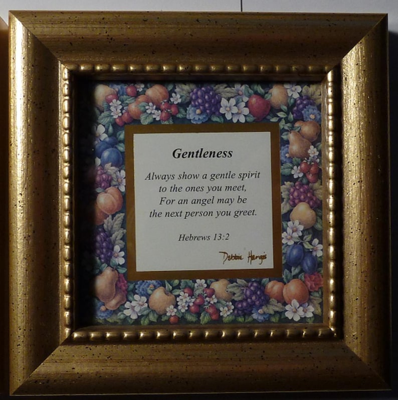 Patience Goodness and Gentleness 3 Set of Three - All Different Heartfelt Collection Inspiration Picture Frames