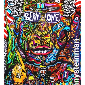 Bern One 14 x 21.5 Bernie Sanders Art Poster Print Psychedelic