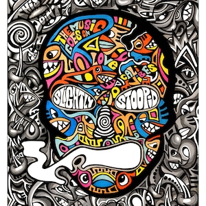 Slightly Stoopid smoking Skull Print 14 X 19 - Etsy