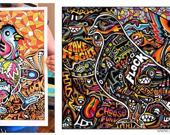 BIRD-BRAINED Combo/Pigeons Fanart (2 Signed Prints)