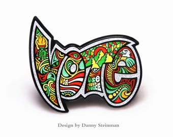 VOTE PIN "RASTA" Colorway