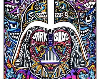 Dark Side 14 x 14 Psychedelic Art Satire Memorabilia