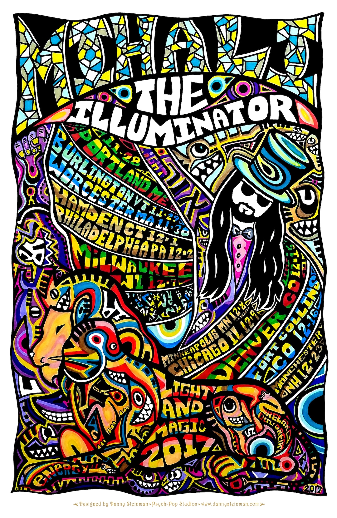 LIGHT & MAGIC 14 X 21.5 Mihali Psychedelic Art Tour Poster Print