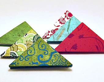 Handmade Triangle Blank Journal: Decorative Paper Note Book