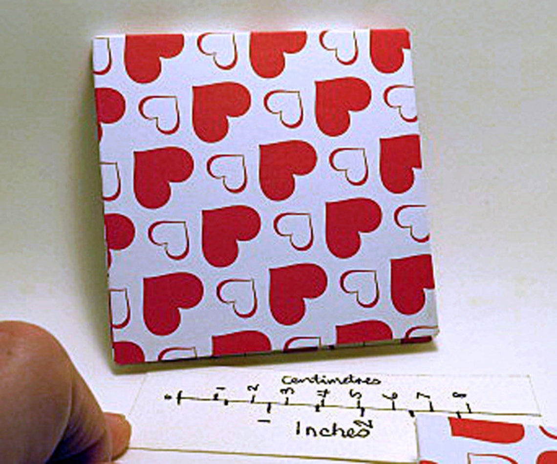 Book. Flower Book With Red Heart Covers. Folded Message Book. Etsy