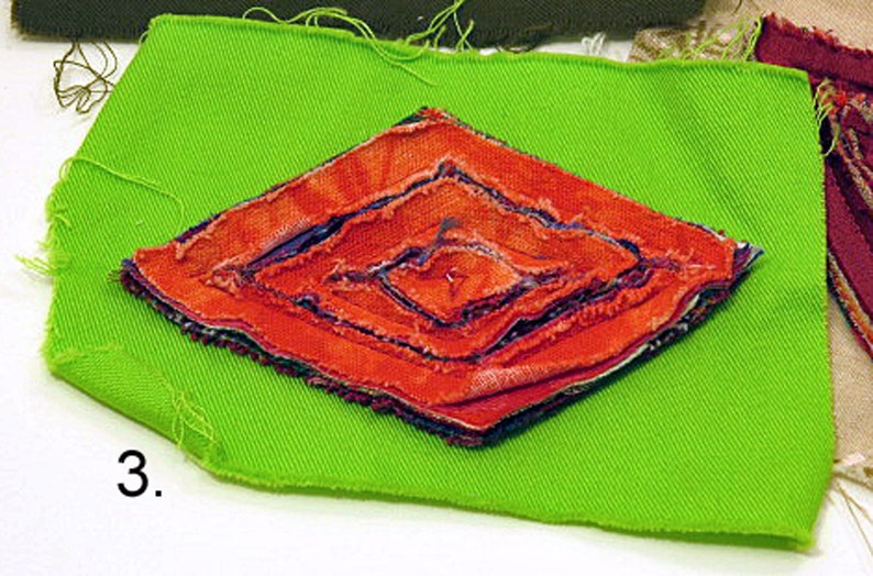 Plush Appliques for clothing and accessories Medium chenille applique designs triangles and diamonds Unique plush textile decorations