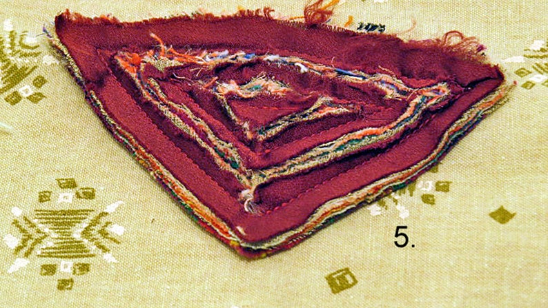 Plush Appliques for clothing and accessories Medium chenille applique designs triangles and diamonds Unique plush textile decorations