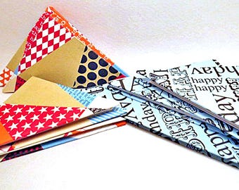 Handmade Triangle Blank Book: Unique Fold-Out Birthday Card Alternative