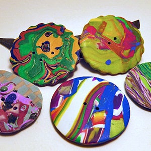 Buttons. Large round or oval buttons. Unique hand made buttons for crafts, clothing and textile arts. Sold individually. image 7