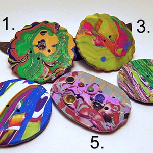 Buttons. Large round or oval buttons. Unique hand made buttons for crafts, clothing and textile arts. Sold individually. image 2