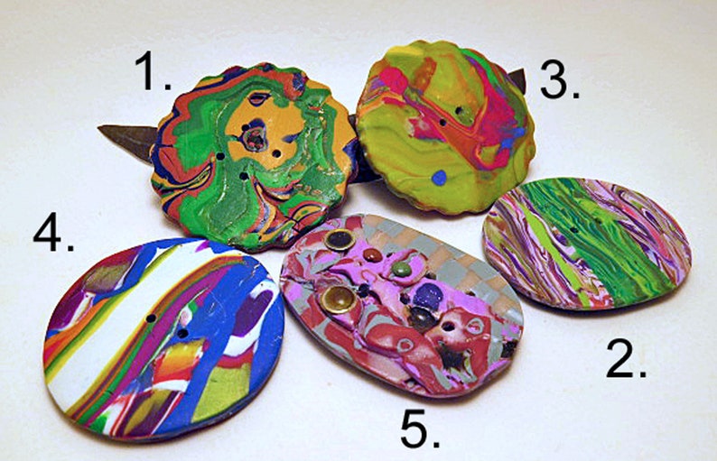 Buttons. Large round or oval buttons. Unique hand made buttons for crafts, clothing and textile arts. Sold individually. image 2