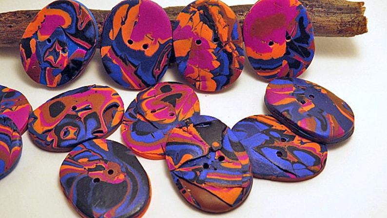 Sold individually. Buttons  Oval Geothermal buttons Unique hand made decorative buttons for crafts and clothing