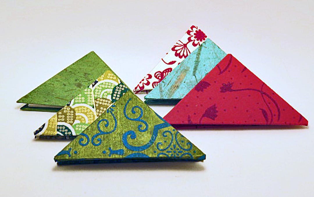 Triangular Journal Handmade Triangle Blank Journal: Decorative Paper Note Book - Etsy