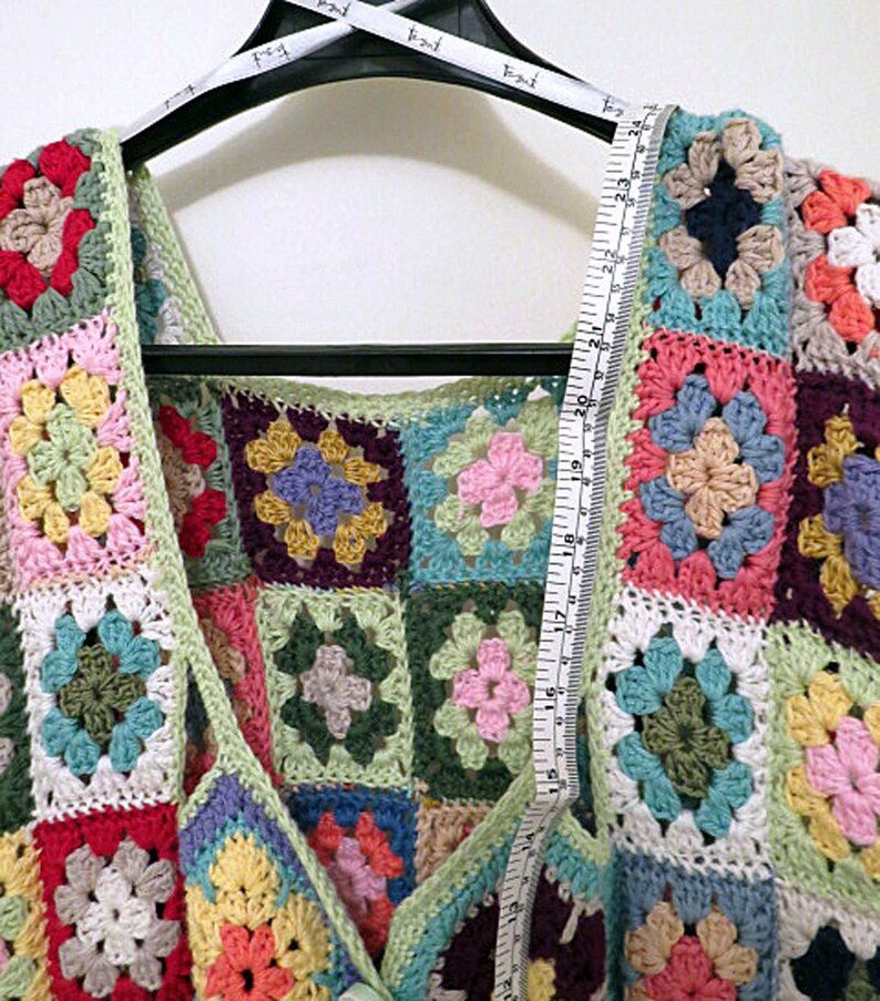 Vest. Womens' hand crochet granny square vest. One of a Etsy