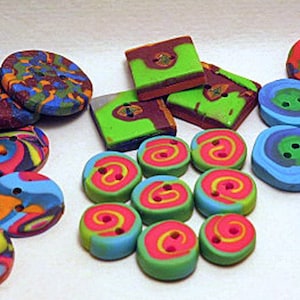 Buttons. Large Decorative Buttons Made in Distinctive Styles. Unique Hand  Made Buttons for Crafts and Clothing With Exciting Colour Designs 