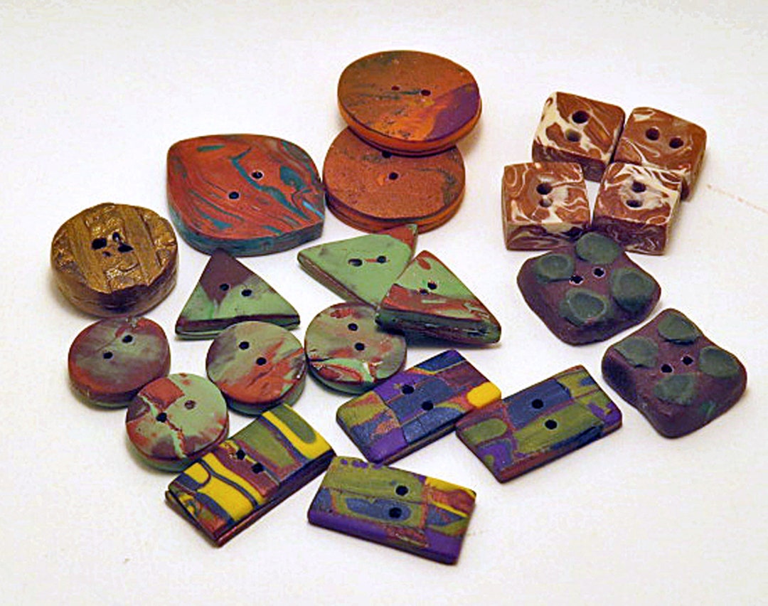 Polyclay Button Good Value Polymer Clay Button Collection: Handmade Craft ...