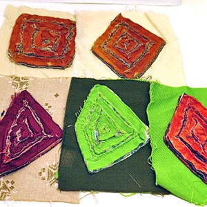 Chenille Applique: Handmade Plush Textile Art, Geometric Design