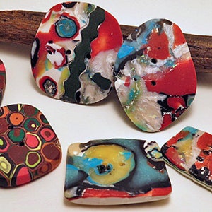 Buttons. Very Large Buttons With Patterns and Vibrant Colours. Unique Hand  Made Buttons for Crafts and Clothing. 