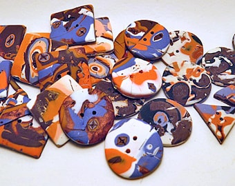 Handmade Polymer Clay Buttons: Koi Style, Unique Craft Supplies