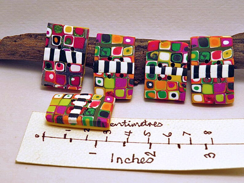 Buttons. Stripe and Dot Rectangular Buttons. Unique Hand Made - Etsy ...