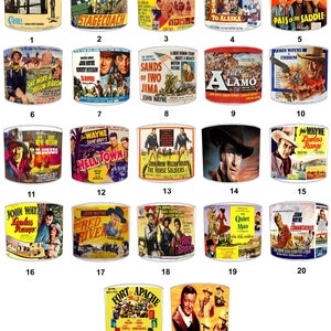 John Wayne Films Lampshades Movie Posters Wall Art Murals Duvets Bedspreads Cushion Covers Ceiling Lights Pendant shades Table lamp shades