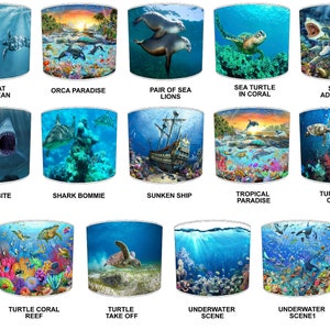 Paralumi Sotto la Vita Marina Carta da Parati Murales Arte Piumini Set da Letto Trapunte Cuscini Paralumi per Plafoniere Pendenti Paralumi per Lampade da Tavolo