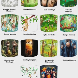 Children's Cheeky Monkeys Lampshades Wallpaper Wall Murals Toys Duvets Cushions Bedding Sets Ceiling Light shades Pendants Table lamp shades