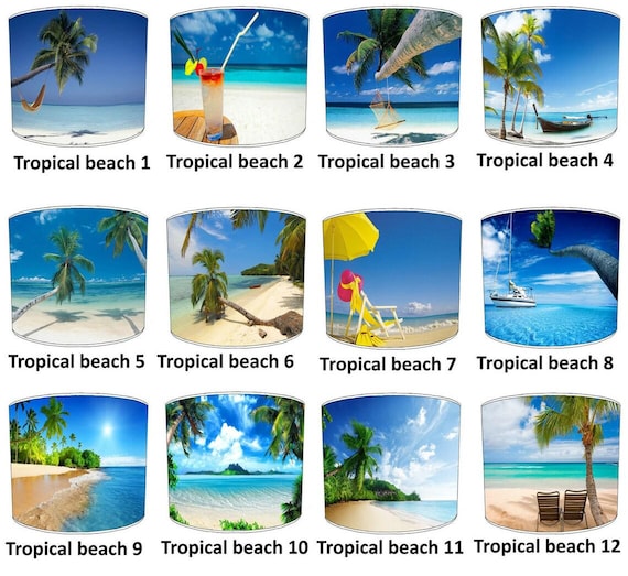 Buy Paradise Tropical Beach Lampshade: (handmade for a Ceiling