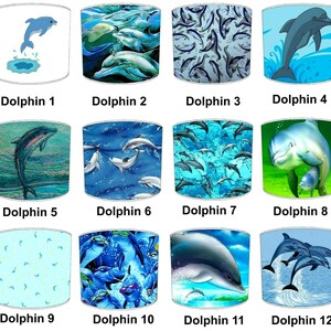 Paralumi con delfini, vita marina, carta da parati, decorazioni murali, murales, piumoni, copriletti, set di biancheria da letto, paralumi per lampade da soffitto, pendenti, paralumi per lampade da tavolo
