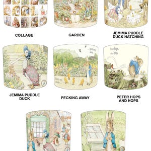 Paralumi di Peter Rabbit Beatrix Potter Carta da parati Piumini Cuscini Set da letto Trapunte Decorazioni da parete Paralumi per lampade a sospensione Paralume per lampada da tavolo