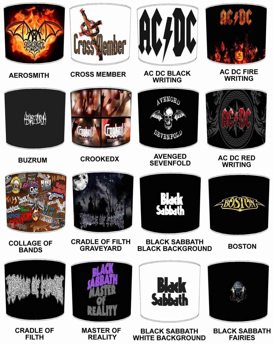 Heavy Metal Rock Bands Lampshade for Bedside Table Lamps Ceiling