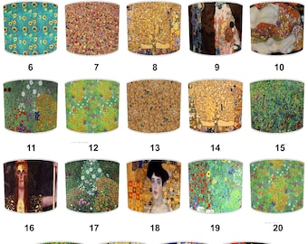 Gustav Klimt Wallpaper Lampshades Gustav Klimt Wall Murals Gustav Klimt Cushions Gustav Klimt Ceiling lights Pendant shades Table lamp shade