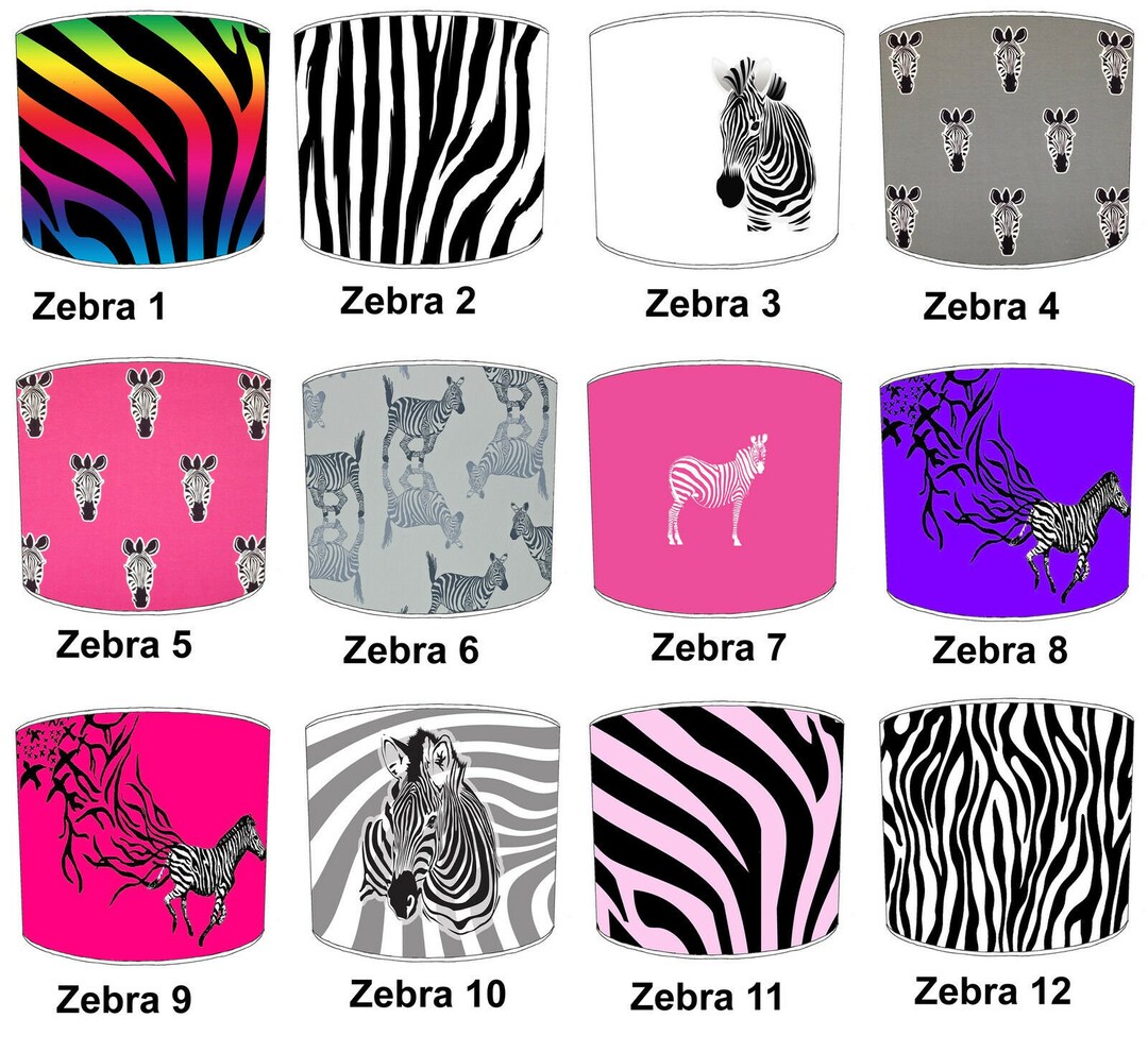 Zebra Lamp Shades Bedside Lamps Table Lampshades Ceiling Etsy