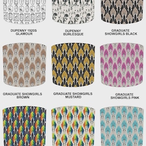 Burlesque Showgirls Lampshades Wallpaper Curtains Cushions Bedspreads Duvets Bedding Sets Quilts Ceiling lights Pendants Table Lamp shades