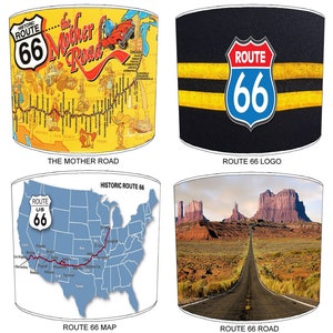 Amerikanische Route 66 Straßenkarte Lampenschirme Tapete Wandkunst Wandbilder Kissen Poster Bettdecke Quilts Deckenleuchte Anhänger Tischlampenschirm