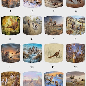 Pheasant Hunting Scene Wallpaper Lampshades Hunting Scene Wall Murals Hunting Scene Cushions Ceiling Lights Pendant shades Table lamp shades