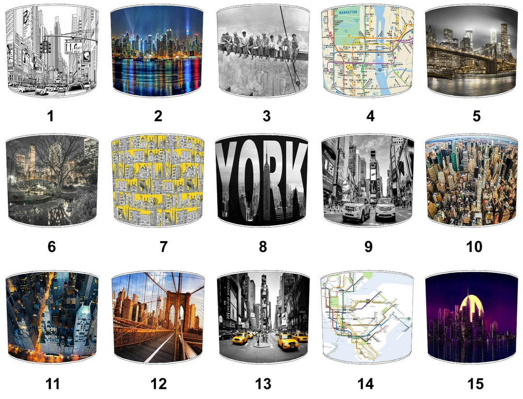 New York City Drum Lampshade for Ceilng Light Pendant Table Lamp ...
