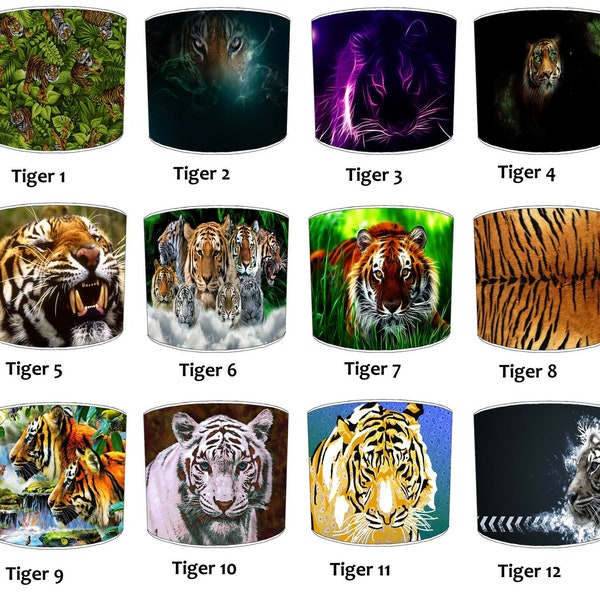 Tigers Jungle Animaux Abat-jour Lampes de chevet Abat-jour de table Plafonniers Plafonniers Éclairage Night Lights Floor Lampadaires Standard