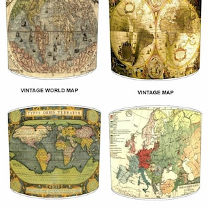 Cartes du monde de l'Atlas vintage, abat-jour art mural, peintures murales, papier peint, coussins, couettes, couvre-lits, abat-jour pour plafonnier, abat-jour suspendu, abat-jour pour lampe de table