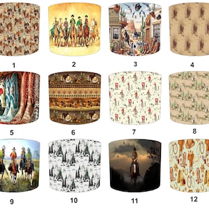 Bambini Cowboy Western Paralumi Giocattoli e giochi Piumini Set di biancheria da letto Carta da parati Murales Trapunte Lampade da soffitto Paralume a sospensione Paralumi per lampade da tavolo