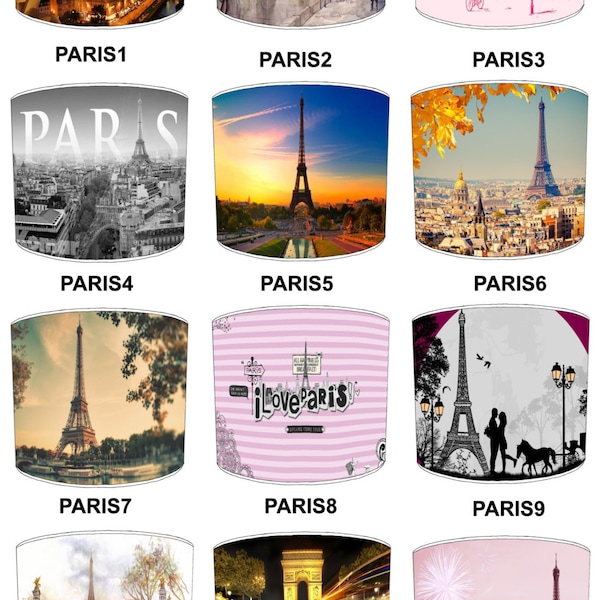 France, Ville de Paris Abat-jour pour lampes de table de chevet Plafonniers abat-jour Pendentifs Éclairage Night Lights Floor Standard Drum Mood Wall