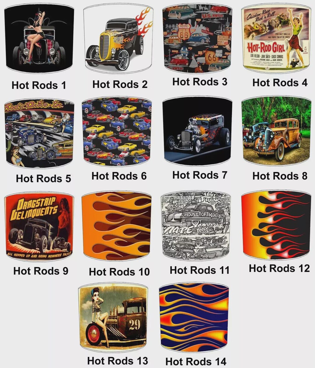 Hot Rods Cars Lampshades Posters Wall Art Wall Murals Wallpaper Duvets ...